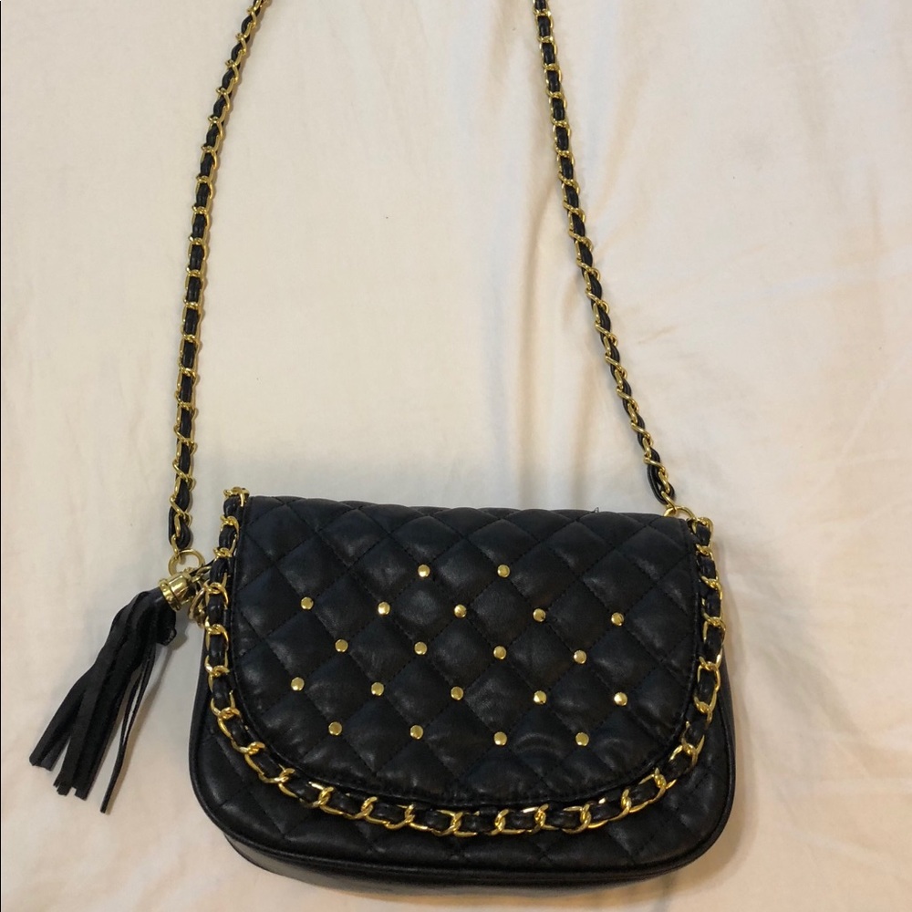 Vintage Black Bag with Chain